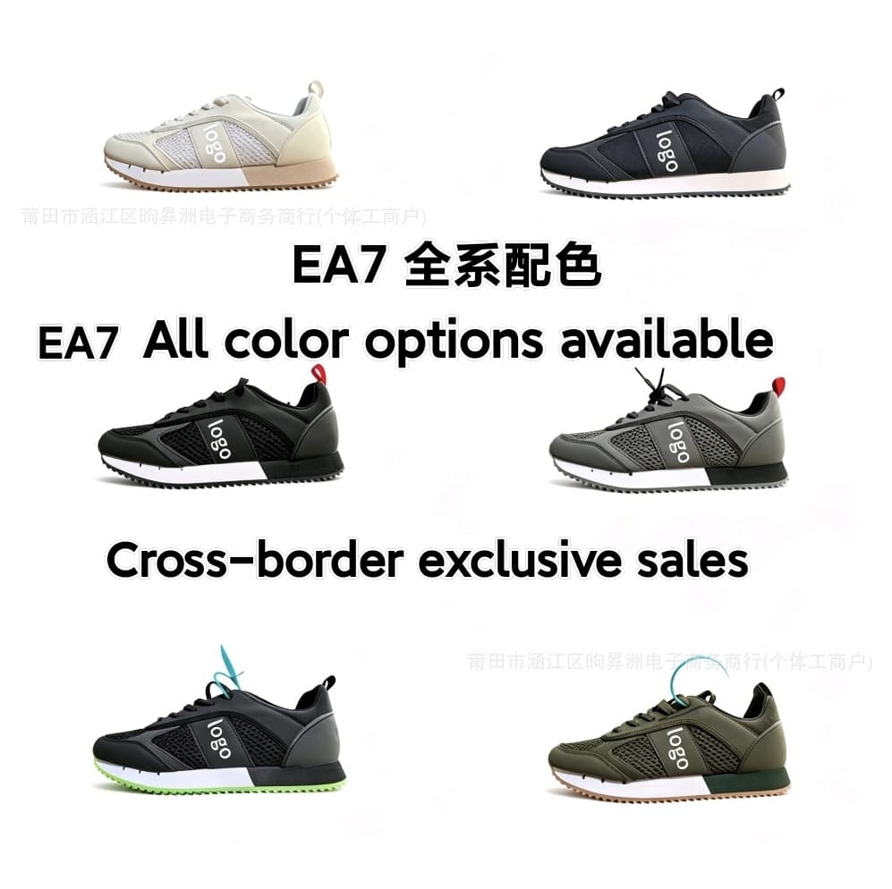 Foreign trade cross-border high-quality European station EA7 sports running shoes, casual and trendy versatile soft-soled Forrest Gump comfortable sports shoes