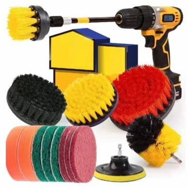 Electric Cleaning Brush Round Disc Floor Brush - Plastic Cleaner for Floor Tiles, Kitchen, Bathroom, and Car Polishing Tool - Export Model