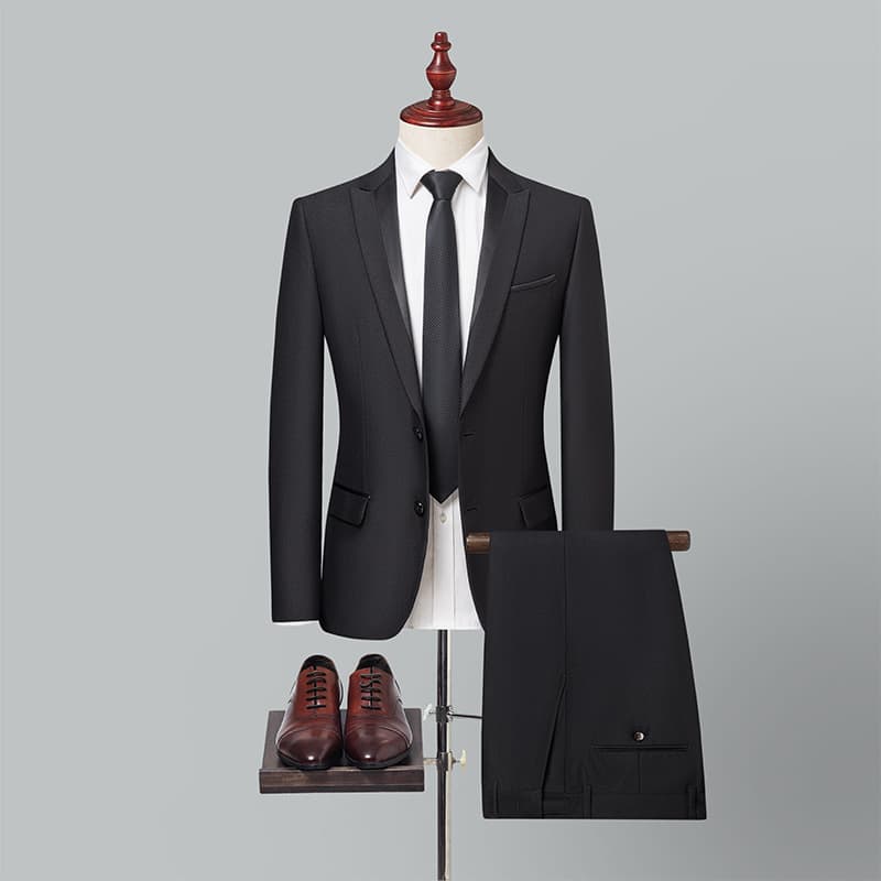Men's Suit Set Spring Autumn Business Formal Two-Piece Wedding Groom Suit Casual