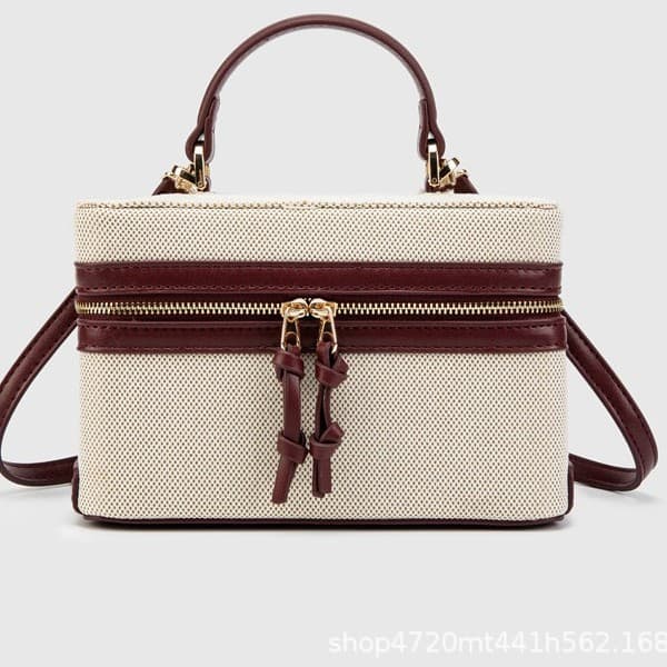 ZA women's bag 2024 handbag hard small square bag structure bag one-shoulder mini crossbody bag retro light luxury versatile
