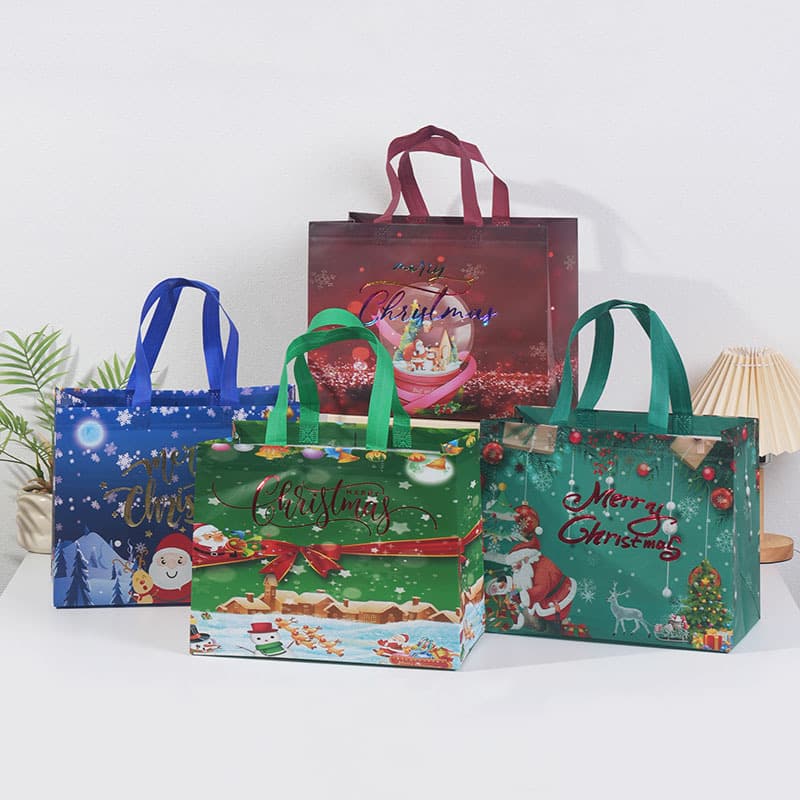 Stock Gold Foil Christmas Eve Christmas Gift Bag Non-Woven Shopping Bag Cross-Border Event Gift Bag H