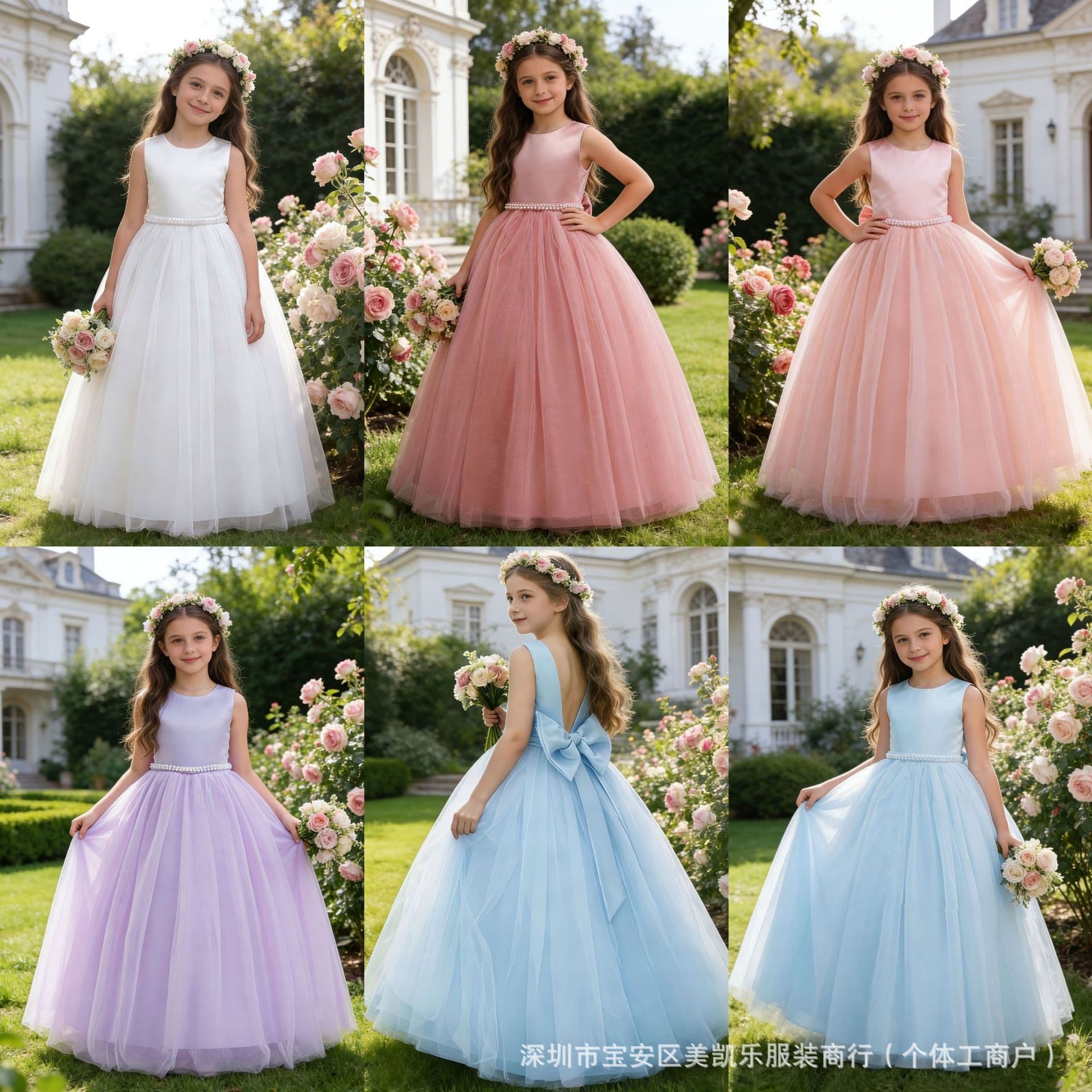 Princess dress, wedding bridesmaid dress for girls
