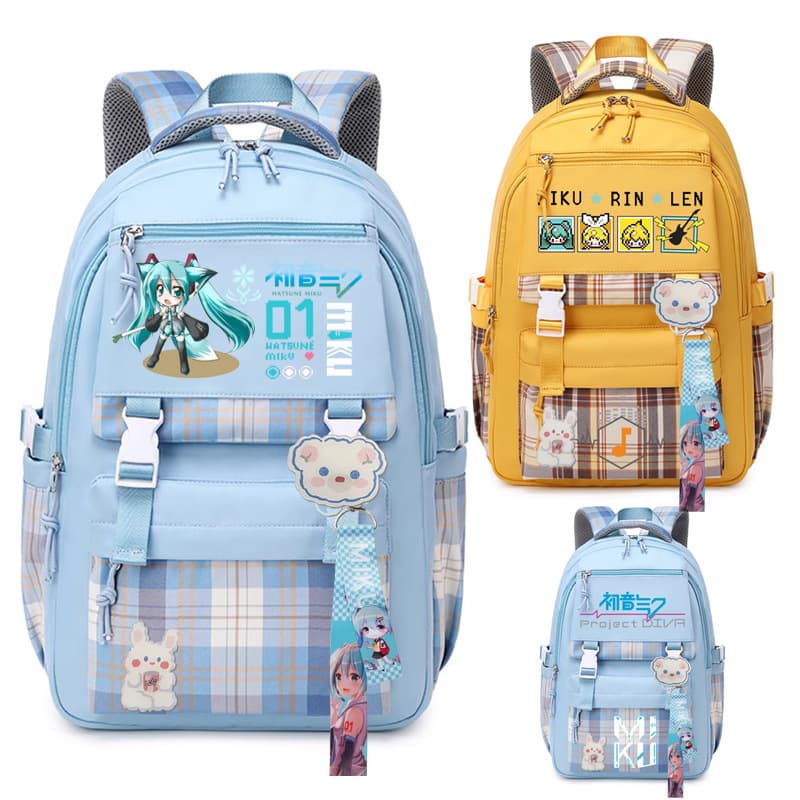 Hatsune Miku Backpack Anime Vocaloid/V Family Anime Backpack for Students Boys Girls