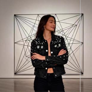 Independent Site New European Station Women's Black Beaded Rhinestone Denim Jacket Slim Fit Short Denim Coat