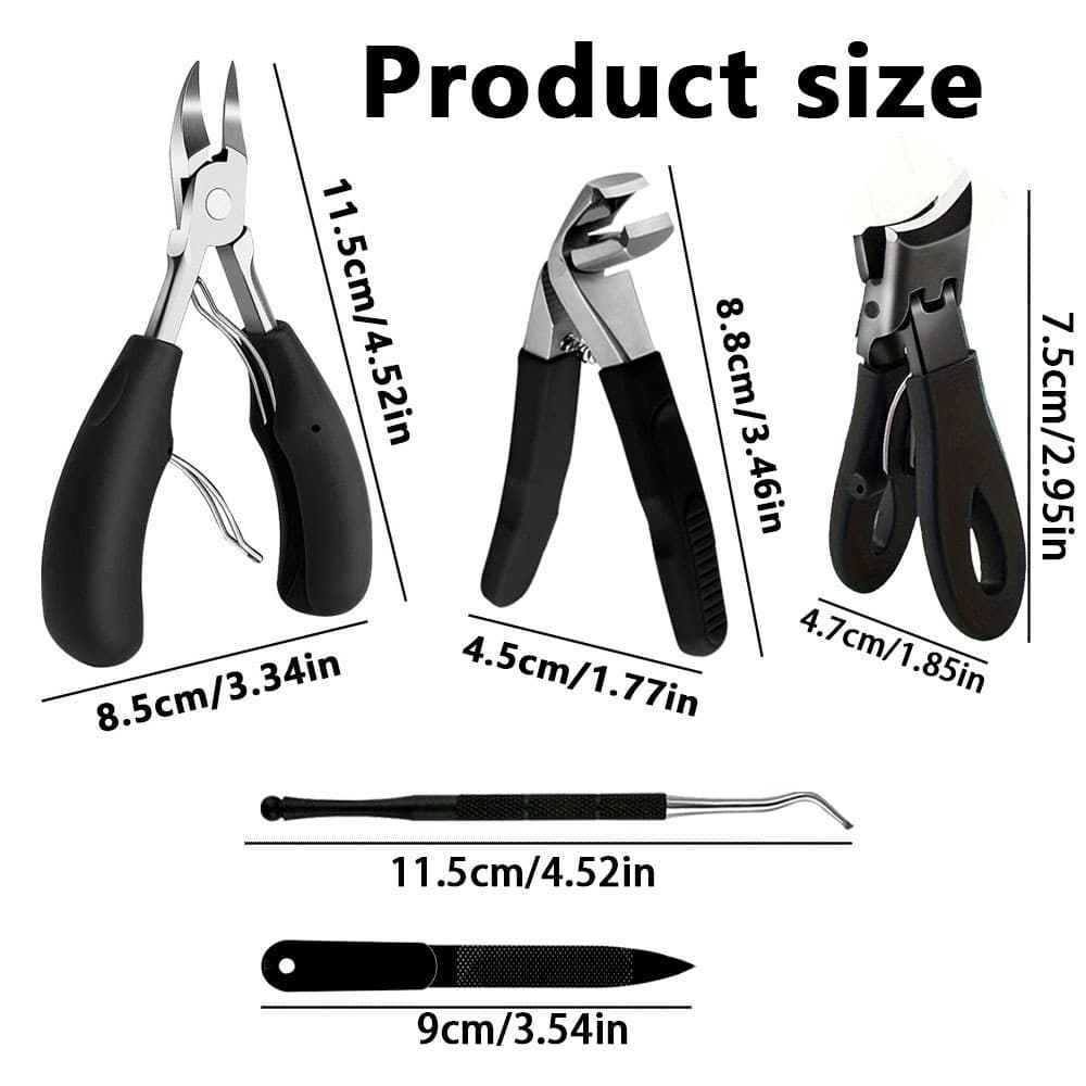 Cross-border nail groove special nail clipper set for thickening toenails, nail scissors, ingrown toenails, hawkbill pliers, steel push 5-piece set