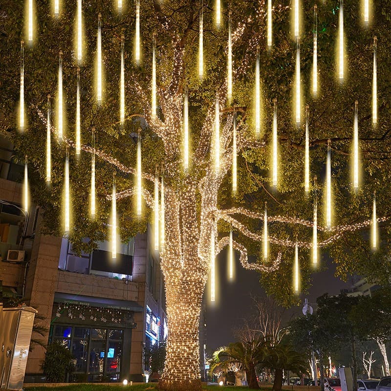Meteor shower LED lights colorful lights flashing string lights starry sky outdoor waterproof atmosphere decoration hanging tree lights landscape lights