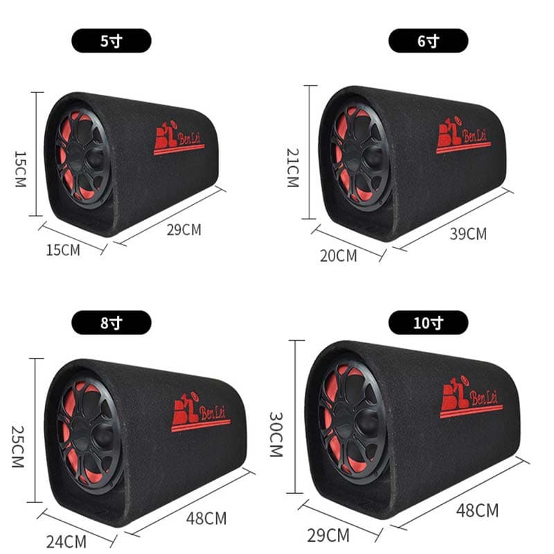 Factory Wholesale Car Audio High-Power Subwoofer Bluetooth with Microphone USB Card Slot Tunnel Speaker