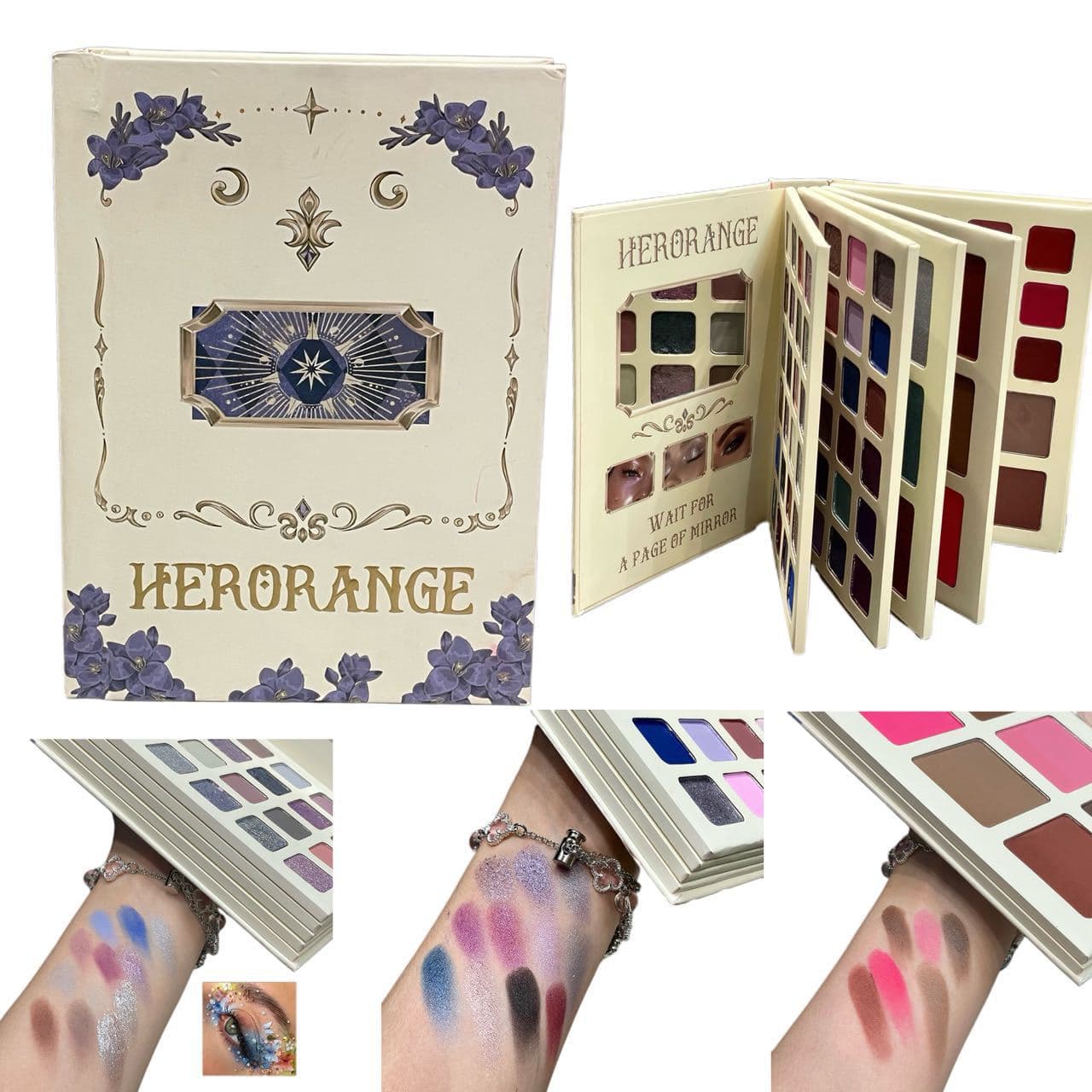 Book-Shaped Eyeshadow Palette 78 Colors Pearl Matte Highlight Contour Blush Lip Gloss Multi-Functional All-in-One Makeup Palette Cross-Border Cosmetics