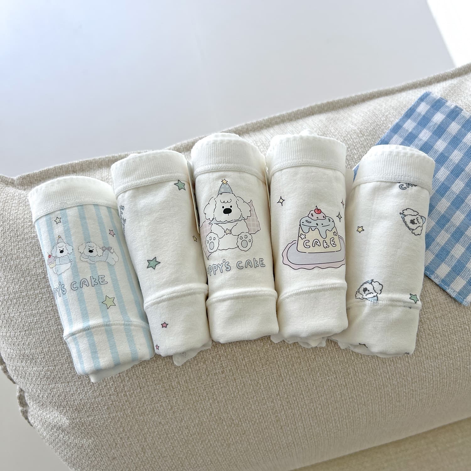 Cake puppy class a baby cotton 7A antibacterial 16cm lengthened 100 cotton crotch cute girl waist underwear