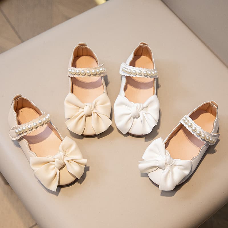 Girls' Princess Shoes 2024 Spring/Autumn New Style Children's Leather Shoes for Babies and Toddlers, Soft-Soled Single Shoes for Autumn