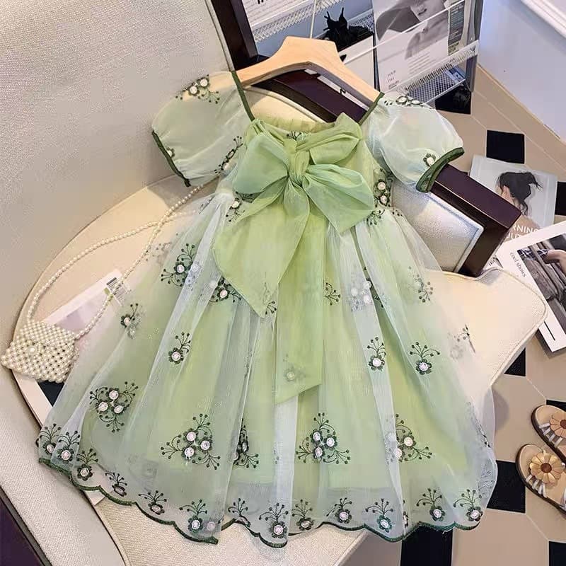 Girls' Dress 2025 New Summer Style Fashionable Little Girl Tulle Princess Dress Children's Floral Dress Wholesale