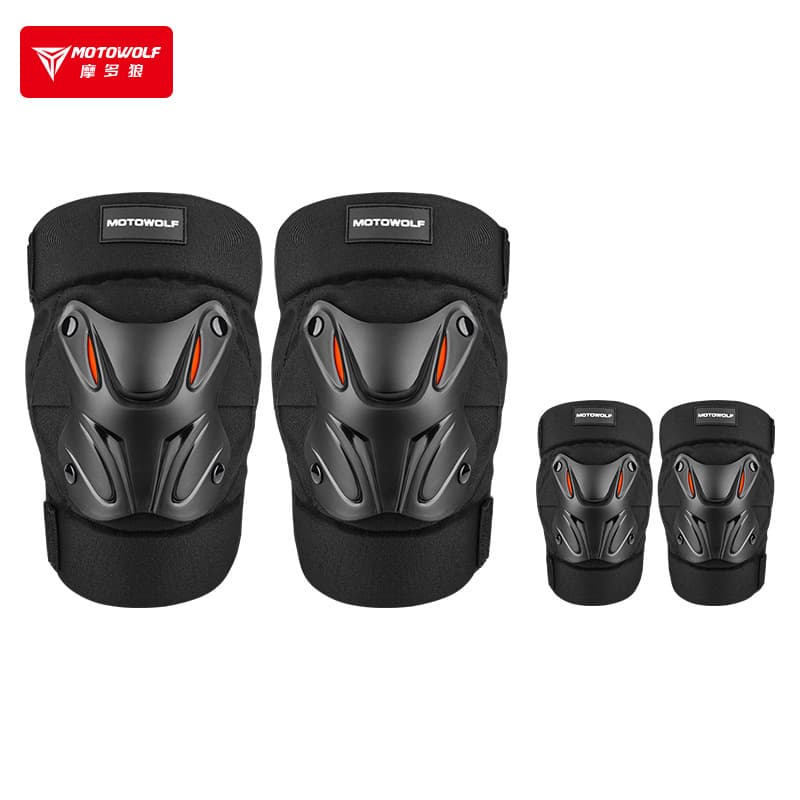 Motorcycle Riding Anti-Fall Knee Pads Off-Road Racing Protective Gear Four-Piece Set Outdoor Sports Anti-Fall Equipment Leg Guards