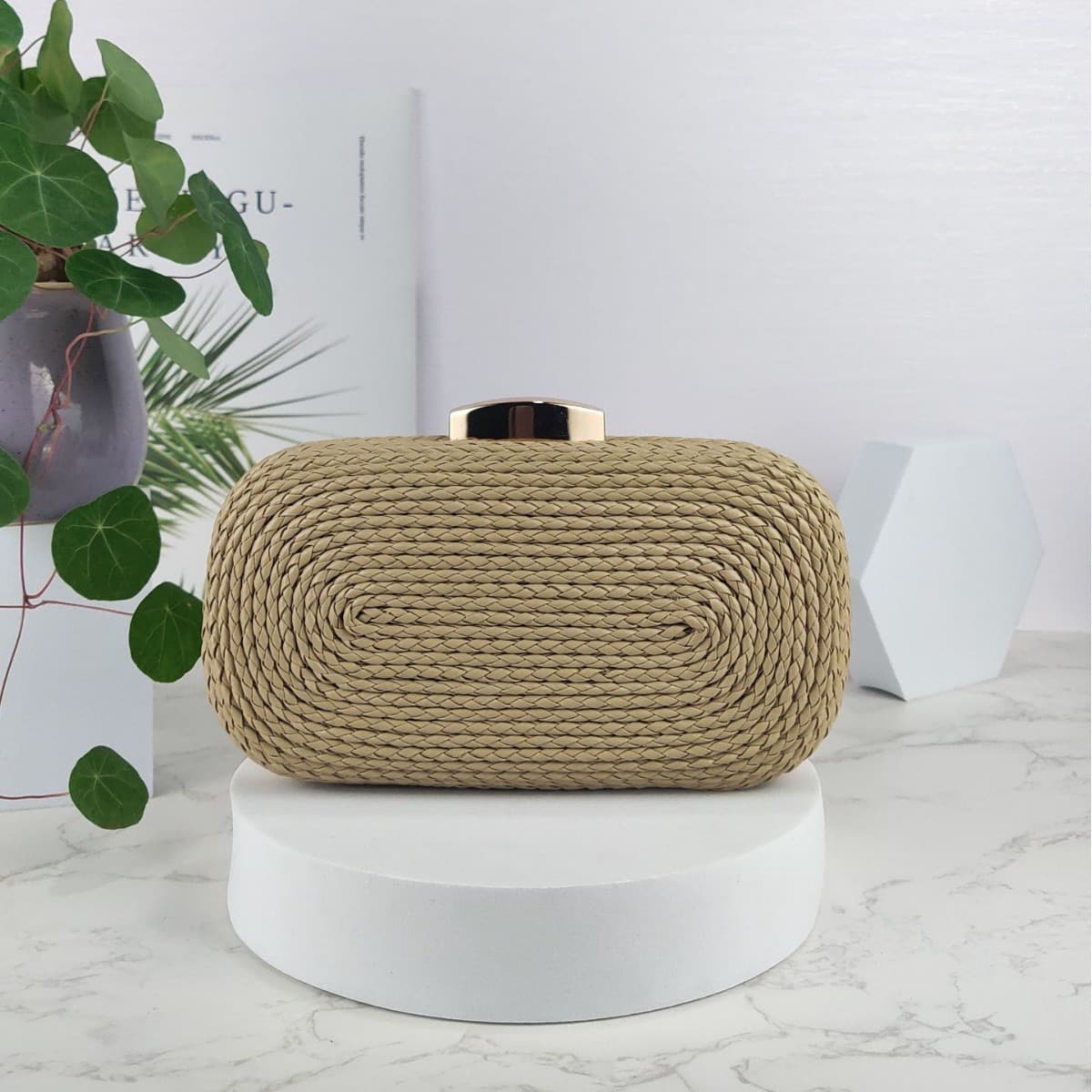 Factory direct sales versatile handmade PU woven dinner bag crossbody cosmetic bag box small square bag cross-border wholesale