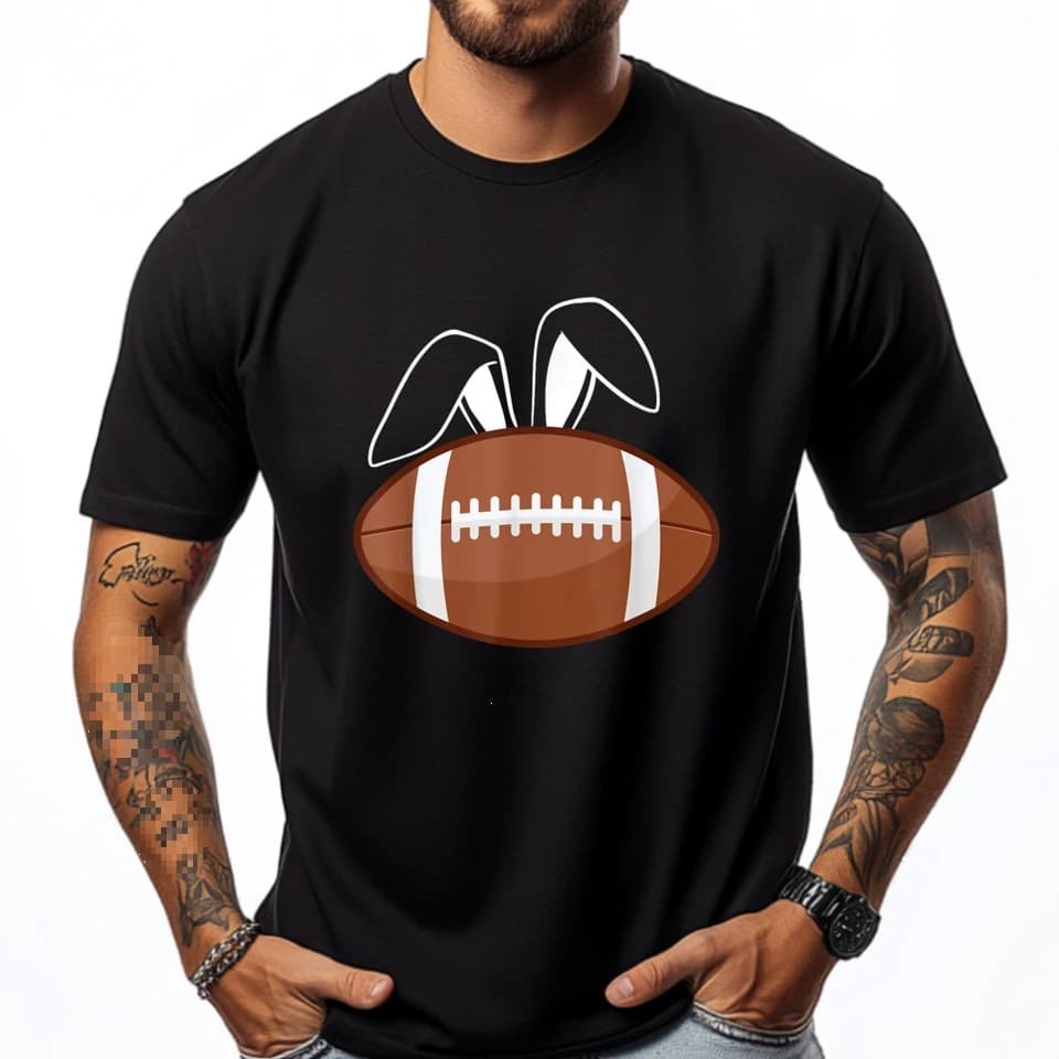 Cross-Border European and American Trendy Men's T-Shirts, American Football Happy T-Shirts, Retro Men's Short-Sleeve T-Shirts