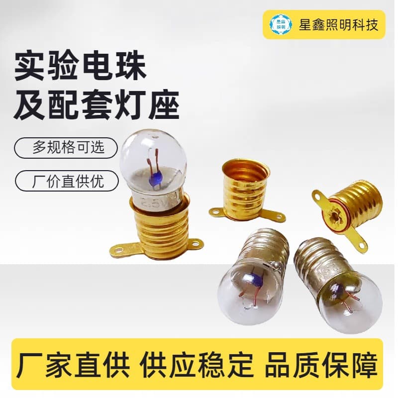 Xingxin Factory E10 Bulbs with 2.5V Sockets for Student Electrical Experiment Kits (Ready Stock)