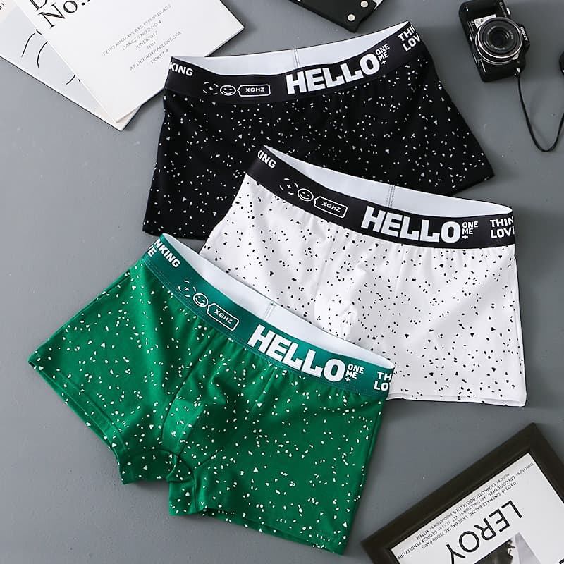 2023 New Men's Underwear Boxer Briefs Korean Style Trendy Personalized Cotton Breathable Student Sports Boxer Shorts