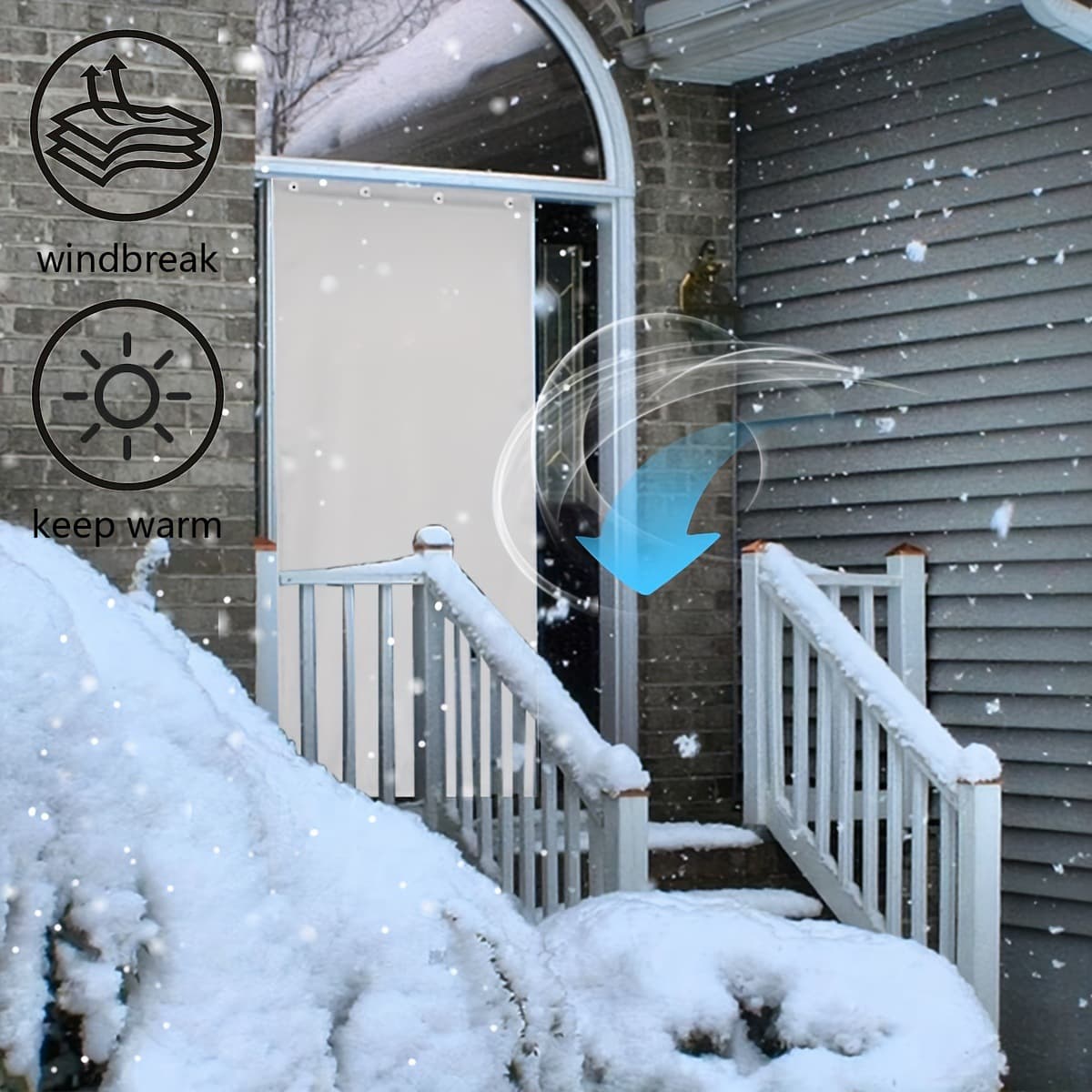 Winter Thickened Cotton Door Curtain for Thermal Insulation, Windproof, Cold Protection, Waterproof, Warmth Retention, Partition, Entry Door Curtain for Cross-Border