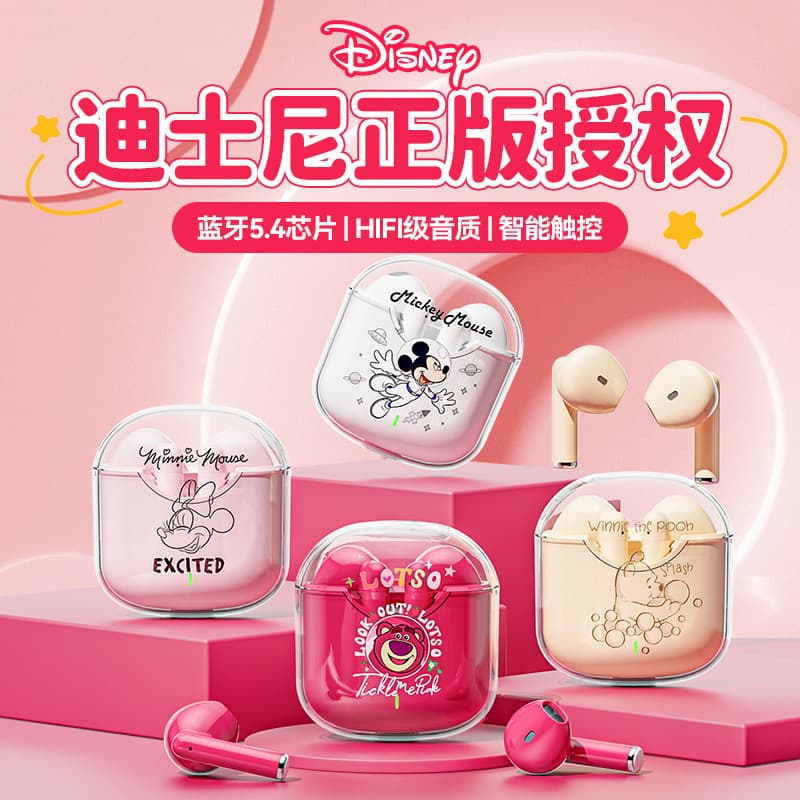 Disney Wireless Bluetooth Earphones High-Aesthetic Student Earphones for Men and Women Outdoor Running Earphones