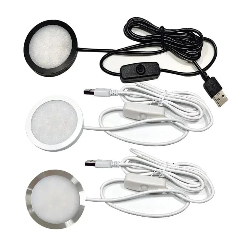 Ultra-thin LED 5V Cabinet Light for Display Cabinets, Shelves, Counter Lighting, RV, Campervan, and Interior Spotlights