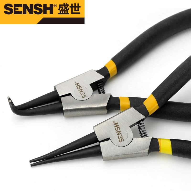 Shengshi Tools hardware circlip pliers inner card outer card outer card straight mouth outer card curved mouth 7-inch pliers circlip