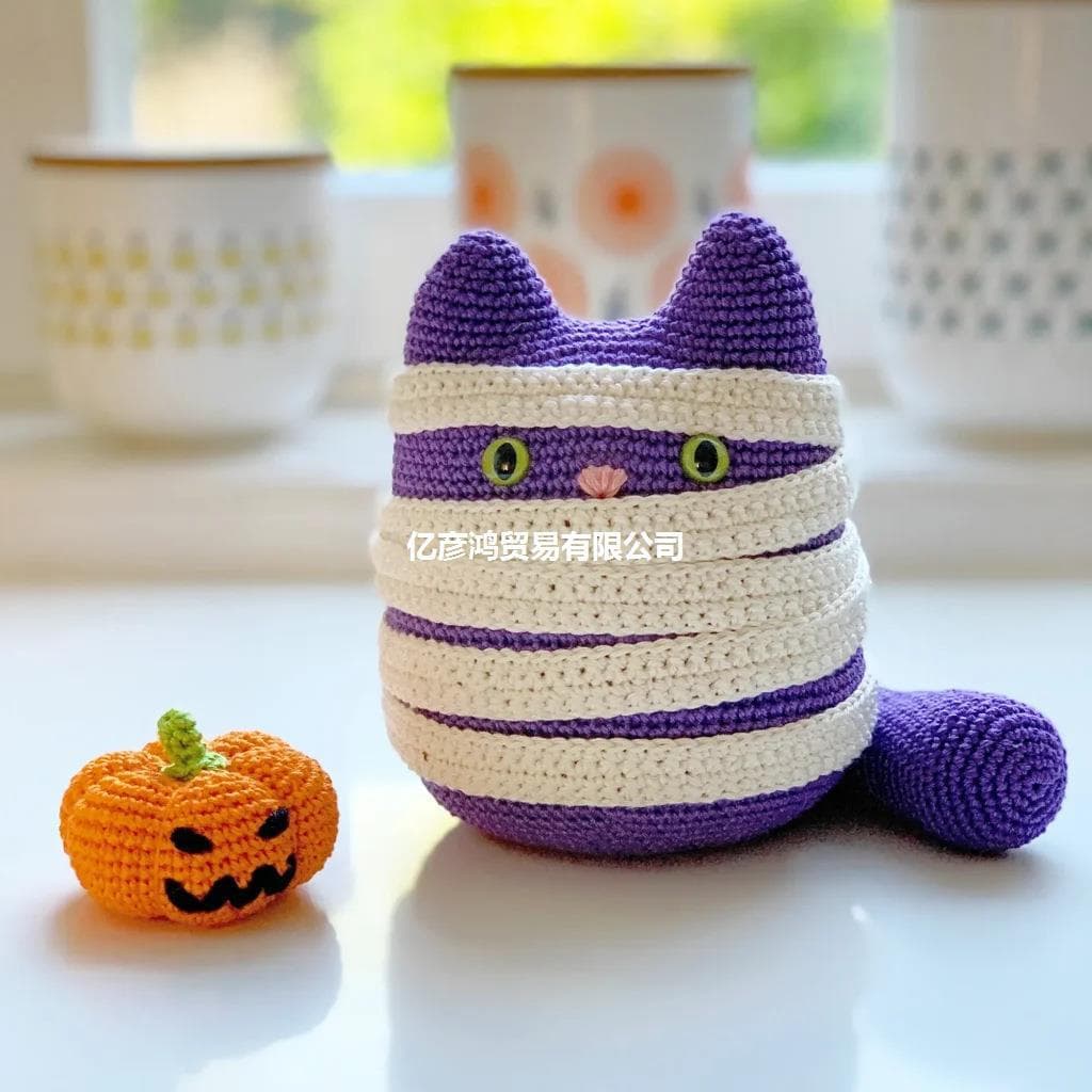 Cross-border new product Free Mummy Cat Crochet Pattern Halloween crochet gift for cat mother