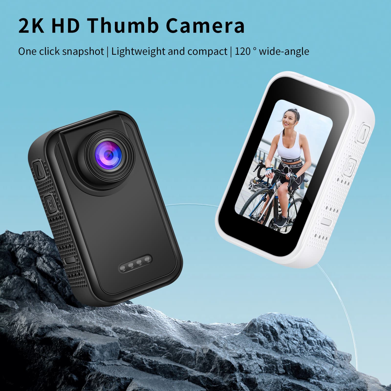 Cross-border popular 2K HD thumb camera HD outdoor portable shooting Vlog recorder action camera
