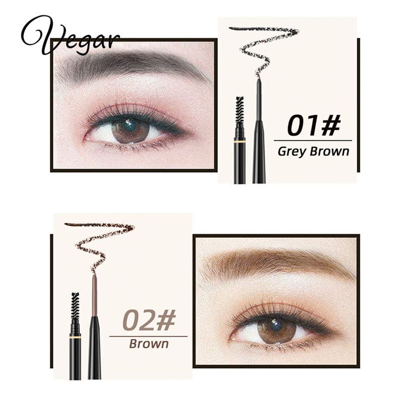 Foreign trade specializes in 7-color waterproof non-smudge eyebrow pencil brush head eyebrow pencil all-in-one double-head eyebrow pencil with printable logo