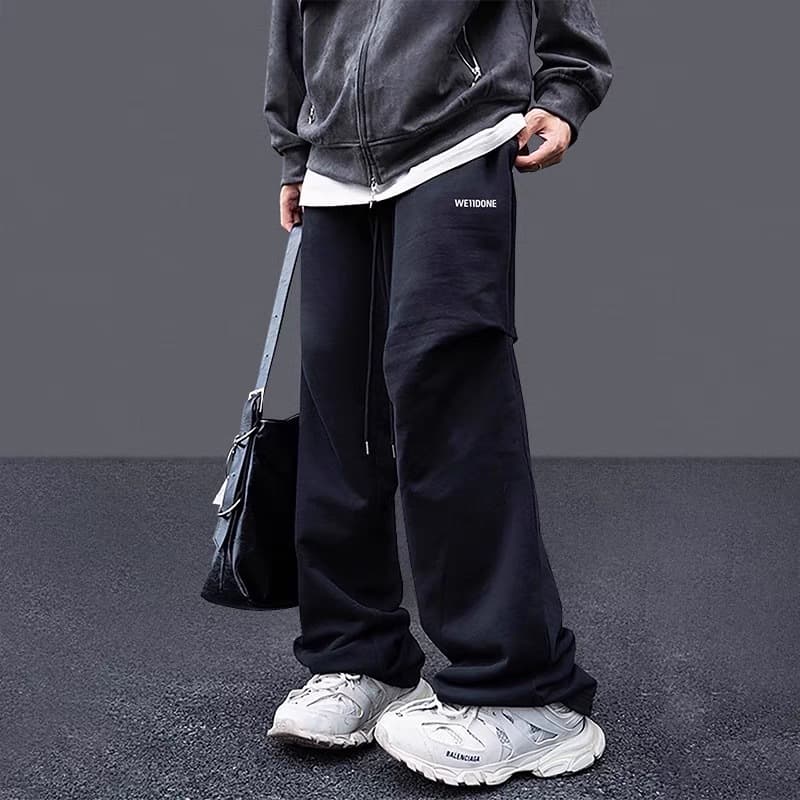24SS Fall WE11 New Trendy Brand Personalized Washed Gradient Casual Unisex Loose Wide-Leg Pants Long and Short Pants