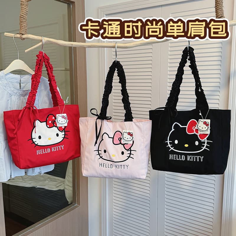 Hello Kitty Sanrio Cartoon Large Capacity Shoulder Bag Tote Bag