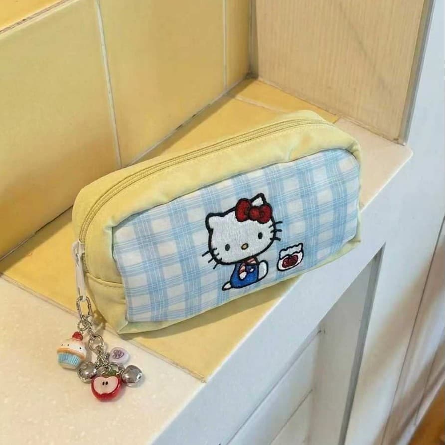 KT cat student pencil bag large capacity high appearance Japanese cute cartoon girl junior high school student stationery bag ins