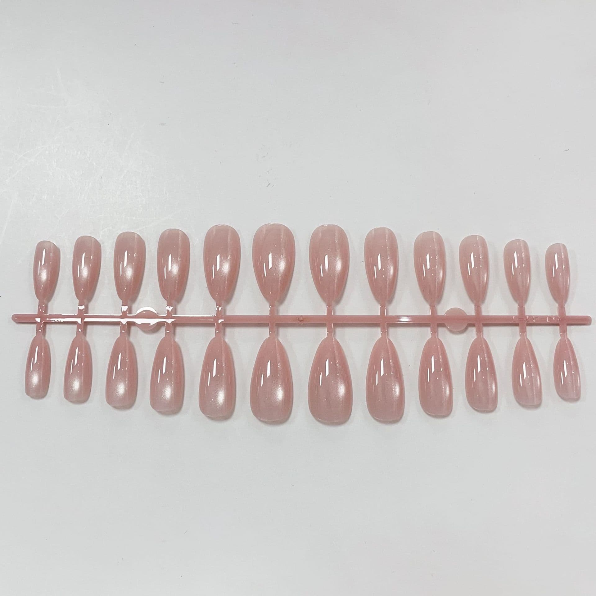 Cat Eye Glass Bead Wearable Nails Almond Shape French Style Ins High-End Stick-On Fake Nails Finished Product Nails