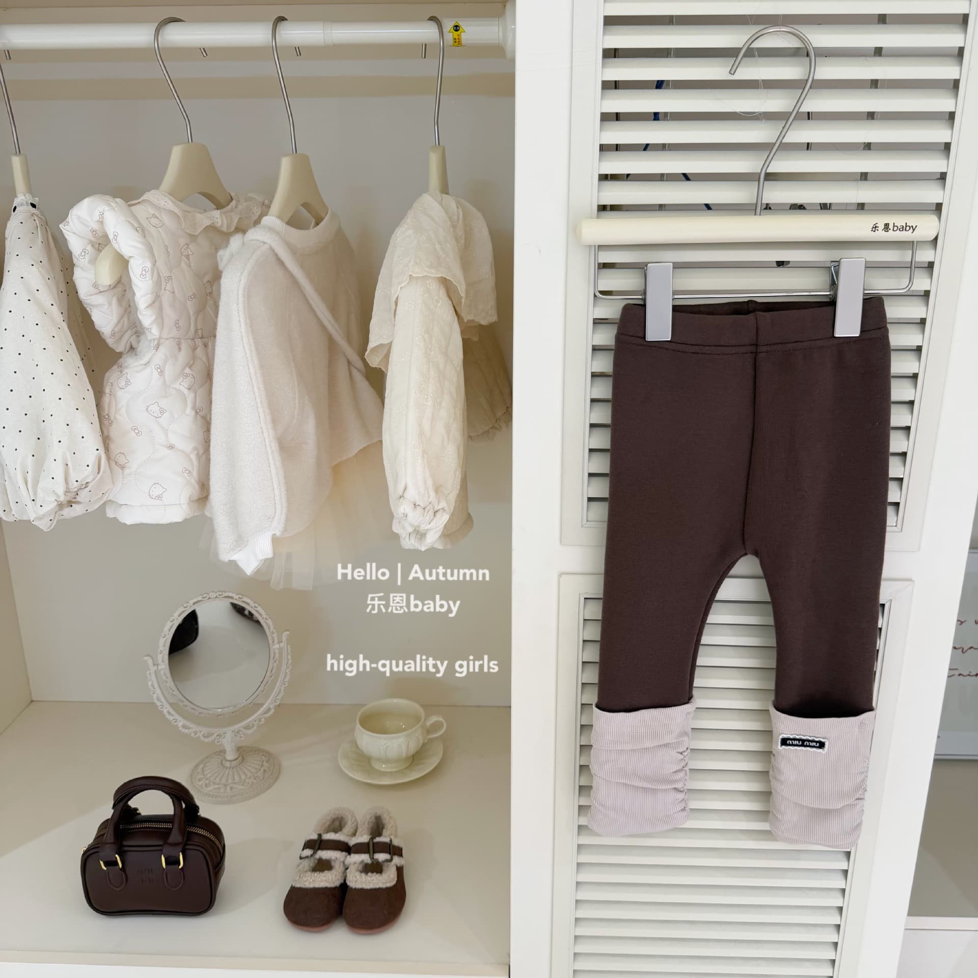 [Leen Children's Clothing] Original design autumn and winter girls' brown velvet leggings baby Korean version versatile casual pants