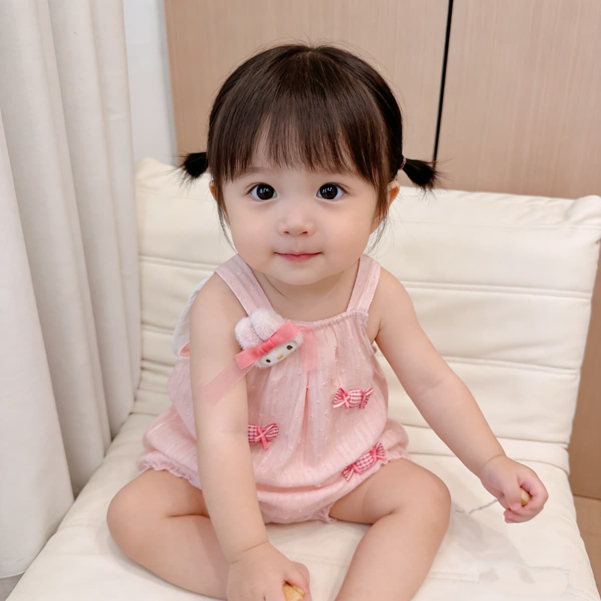 2026 Summer Baby Rabbit Strap Romper Newborn Pink Candy Bunny Strap Romper