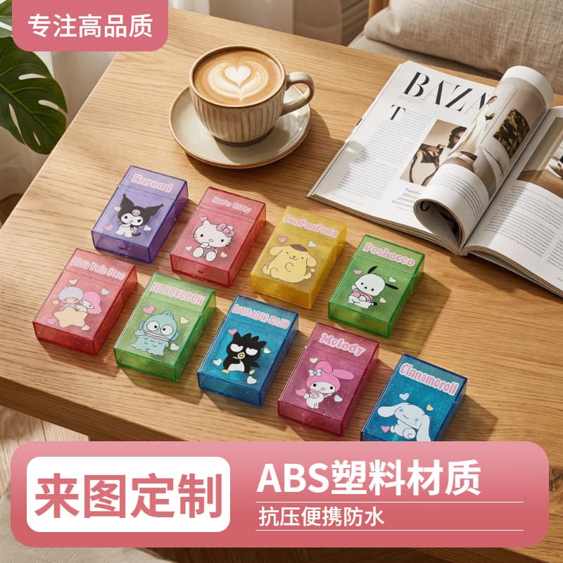 Cartoon Starry Plastic Cigarette Box for 20 Cigarettes, Portable Personalized Plastic Cigarette Storage Box, Thick Cigarette Case Wholesale