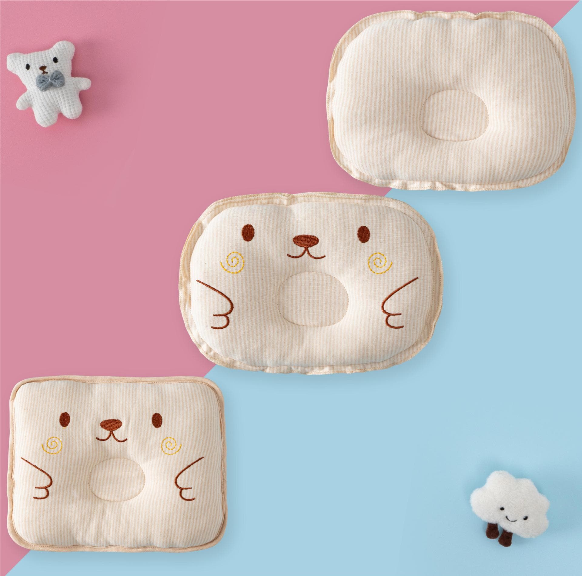 Colored Cotton Baby Pillow 0-6 Months Newborn Shaping Infant Shaping Pillow Class A Cross-border Factory Direct Supply Pillow Core