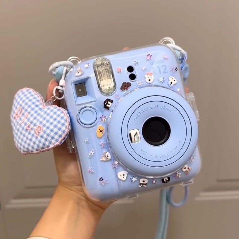 Mini 12 Transparent Case instax Crystal Hard Shell Camera Protective Cover with Strap