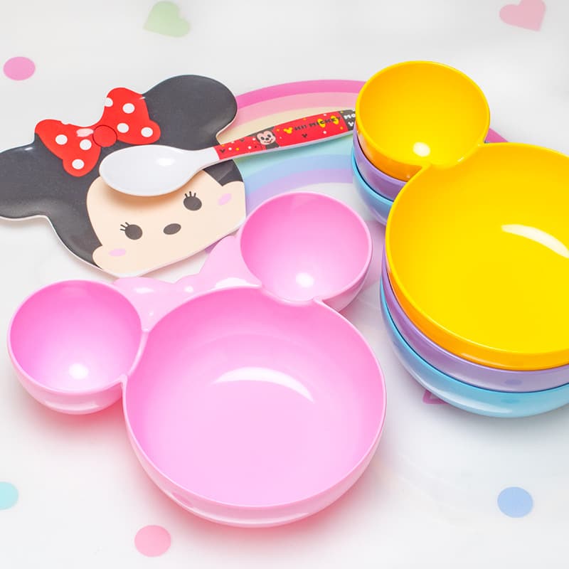 Foreign trade original order Mickey and Minnie Big Head Bowl Children's Classified Bowl Cartoon Bowl Fruit Bowl Salad Bowl with Gifts