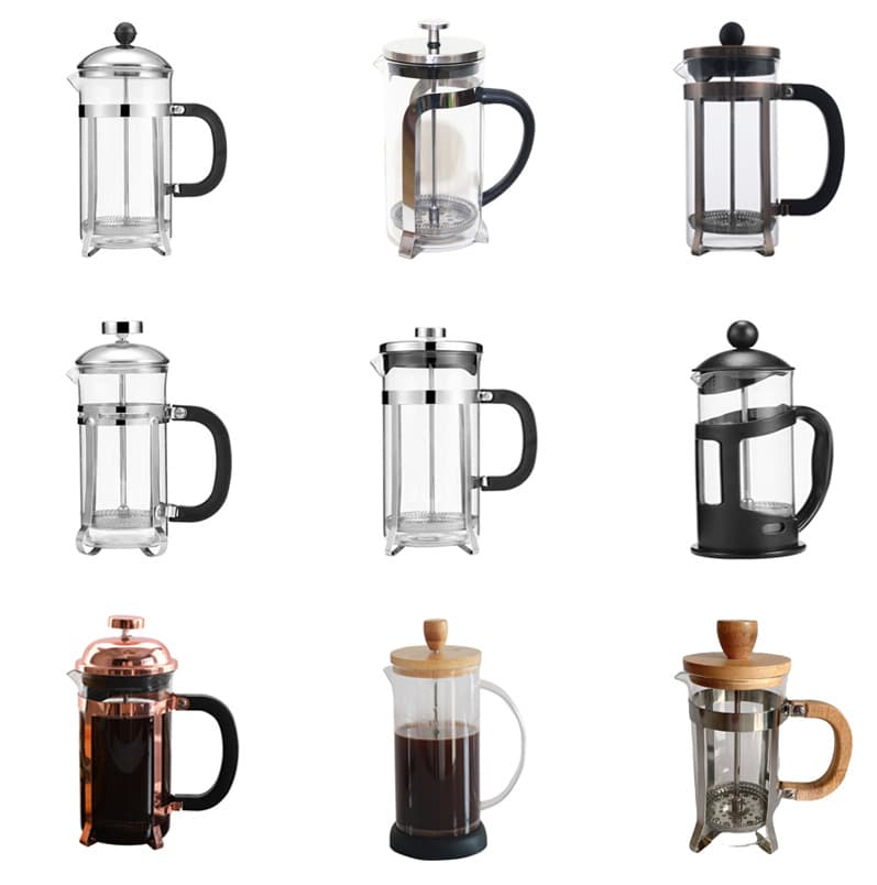 Cross-Border Heat-Resistant Borosilicate Glass Coffee Pot with French Press and Stainless Steel Frother