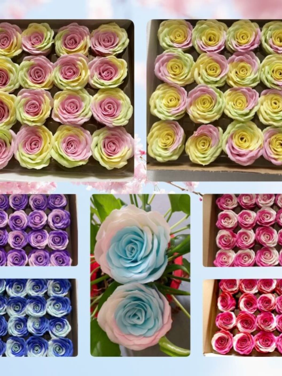 Chinese Valentine's Day soap flower rose soap flower head flower shop making bouquet diy gift box hug bucket flower head material packaging material