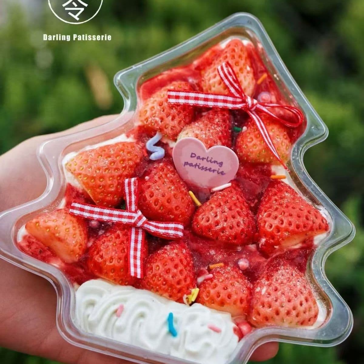 Christmas Strawberry Transparent Cake Box Christmas Tree Baking Packaging Box Gingerbread Man Dessert Cookie Candy Box Decoration