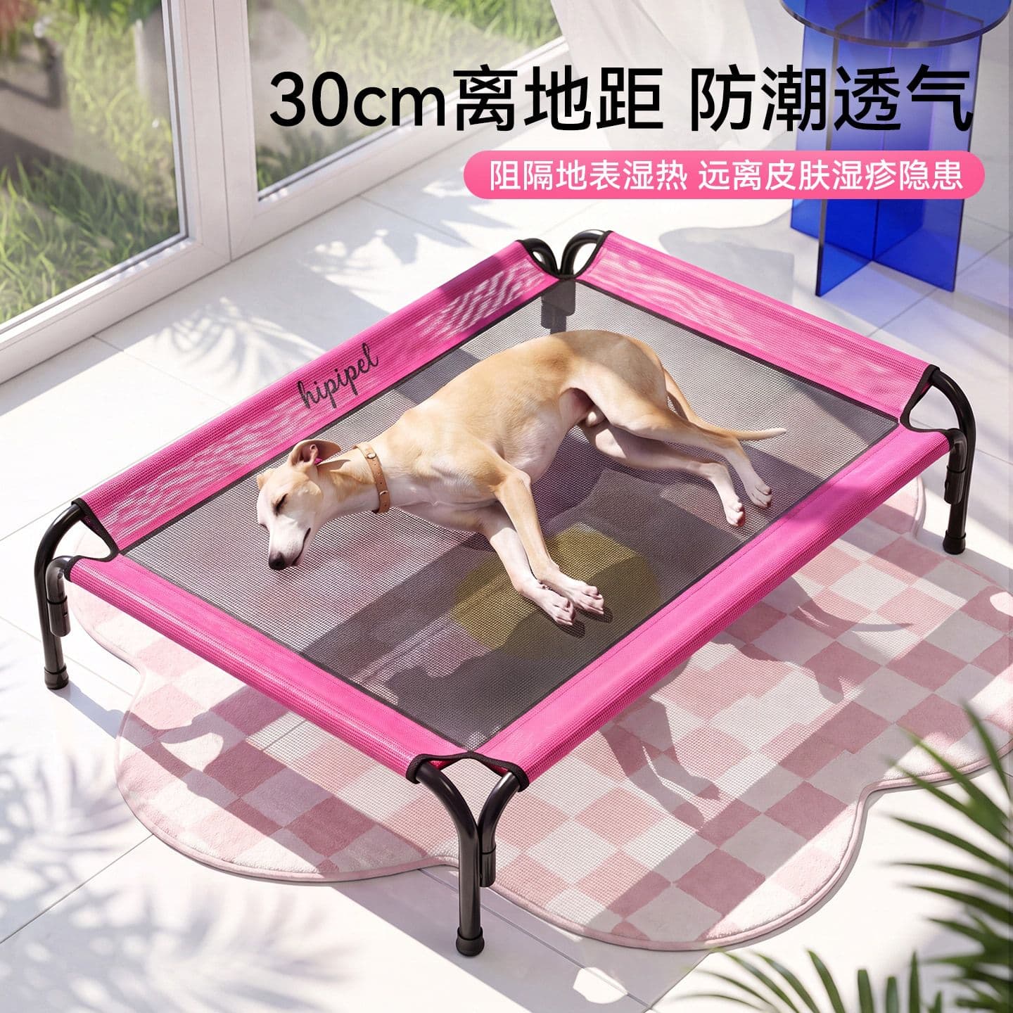 Dopamine Pet Dog Cot, Removable and Washable, Iron Tube, Textilene Mesh, All-Season, Large Dog Bed