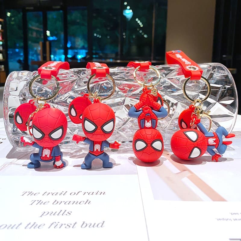 New Upside-Down Spider-Man Keychain Creative Marvel Superhero Pendant Car Bag Couple Charm Wholesale