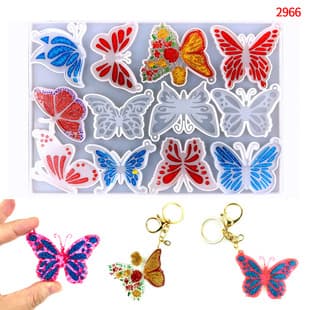 Butterfly Keychain Epoxy Mold DIY Butterfly Keychain Backpack Decoration Butterfly Keychain Silicone Mold