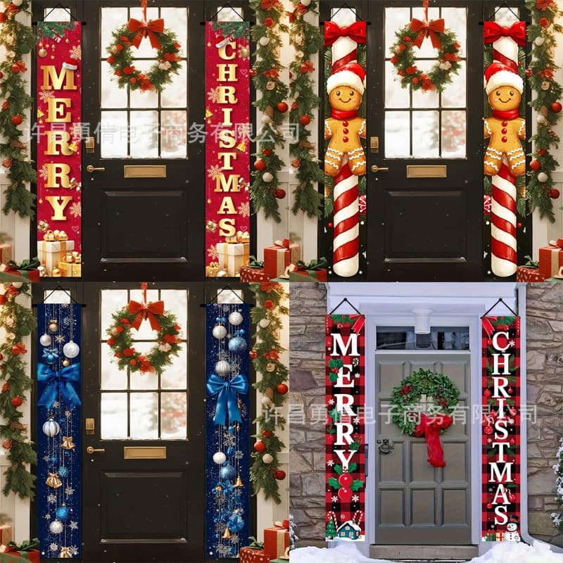 Cross-border New Hot Selling Snowman Winter Banner Set Suitable for Christmas Party Holiday Home Porch Decoration