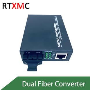 Gigabit Fiber Optic Media Converter Single Mode Dual Fiber Optical to Ethernet Converter Network Surveillance Fiber Converter 1 Optical 1 Electrical Dual Core SC