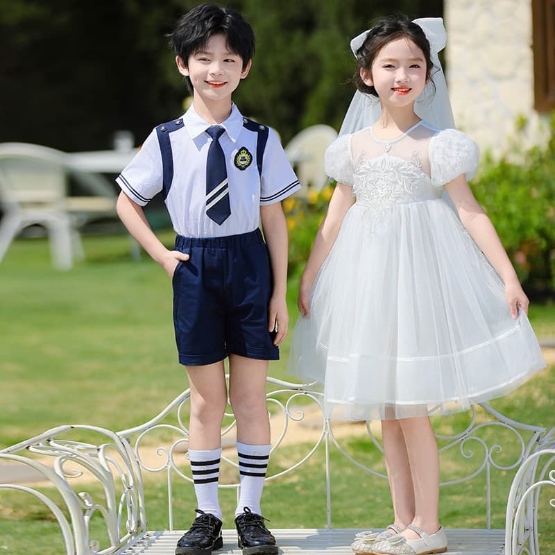 Kids' Stage Costume for Children's Day, Girls' Tutu Dance Dress, Boys' Formal Suit, Elementary School Graduation Choir Performance Outfit