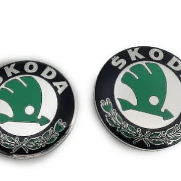 Compatible with Skoda front and rear badges for Octavia, Fabia front and rear emblems, grille badge, rear badge 90MM 80MM