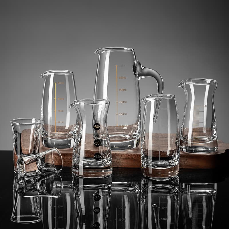 Baijiu Cup Wine Dispenser 80 Pot Wine Dispenser with Handle Glass Graduated