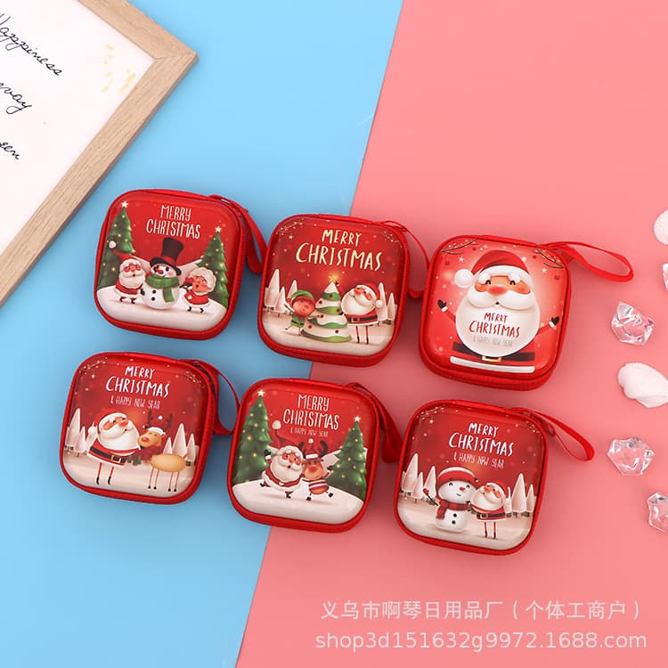 New Square Tinplate Coin Purse Cute Mini Coin Data Cable Storage Bag Kindergarten Festival Small Gift