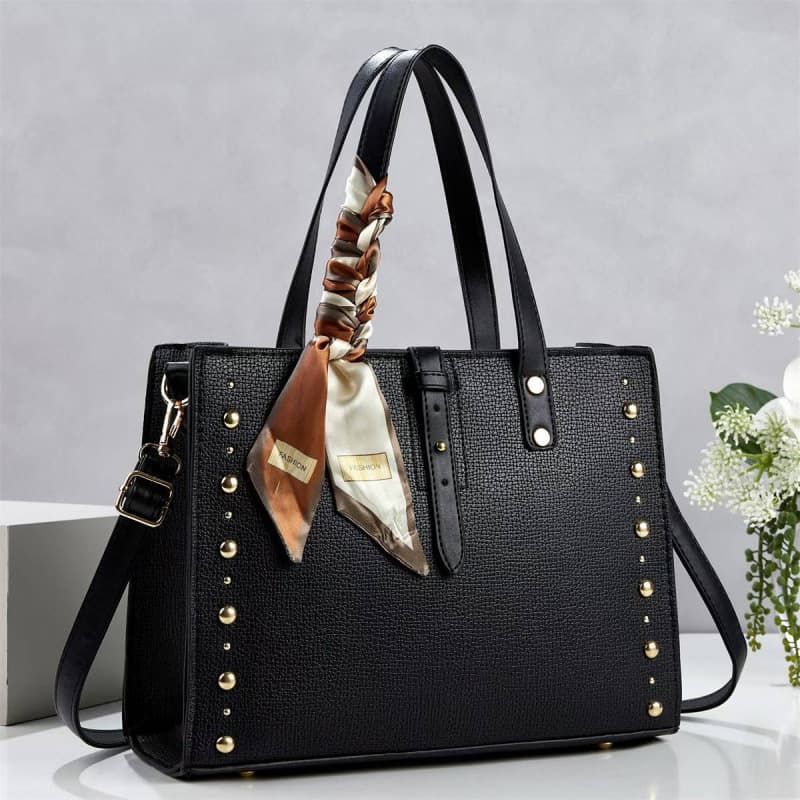 Handbags Women Litchi Grain Tote Bag Rivets Large Capacity Crossbody Ladies Bags Women's Bag Shoulder Bag